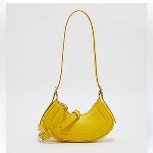 NEW! Charles & Keith Elegant Petra Curved Bag Yellow